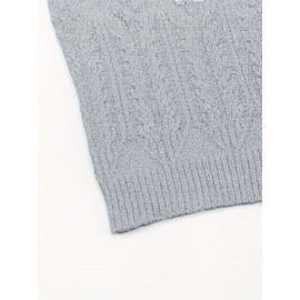 Plus Size, Women's Oversized Elegant Sweater - Winter Warm Round Neck Long Sleeve Cable- Texture Sweater for Fall & Winter, Cozy Casual to Formal Outfits, Plus Size Available (Hand Washable) - Versatile Everyday & Special Occasion Sweater