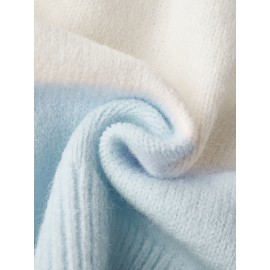 Plus Size - Women'S Korean Style Pink Patchwork Hooded Sweater - Casual Long Sleeve Cardigan with Button Front, Loose Fit for Fall/Winter, Lightweight & Cozy, Buttoned Cardigan