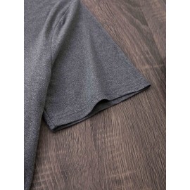 Women's Black Cherry Print Short Sleeve T-Shirt - Geometric Pattern with Pink Cherries & Green Leaves, 180gsm Polyester, Round Neck, All-Season Casual Top, Machine Washable, Cherry Tshirt, Playful Design, Texture