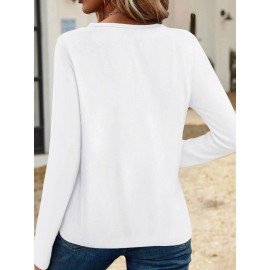 [Breast Cancer Awareness] Women's V-Neck T-Shirt | Pink Ribbon & Butterfly Graphic - 