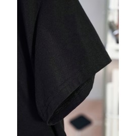 Kawaii Cat Eating Sushi print t-shirt, short sleeve crew neck casual top for summer & spring, Women's clothing