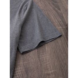 [Humorous Workout T-Shirt] 1pc Women's Casual Short Sleeve T-Shirt | Soft, Lightweight, Humorous Cat & Dumbbell Graphic Print, 